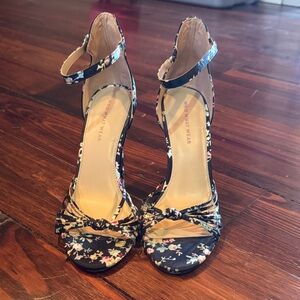 Who What Wear Black Floral Heels